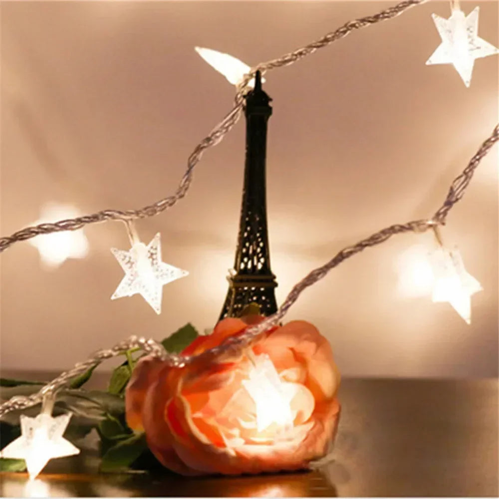 LED String Lights Outdoor Star Chain Lights Garland Lights Bulb Fairy Lights Party Home Wedding Garden  Decor-Serilas