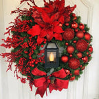 Christmas Wreath for Front Door Red Gold Window Wall Door Decorations 2024 Christmas Garland Ornament Guirnalda Navidad-Serilas