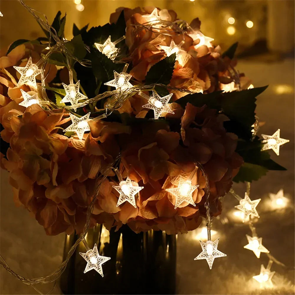LED String Lights Outdoor Star Chain Lights Garland Lights Bulb Fairy Lights Party Home Wedding Garden  Decor-Serilas