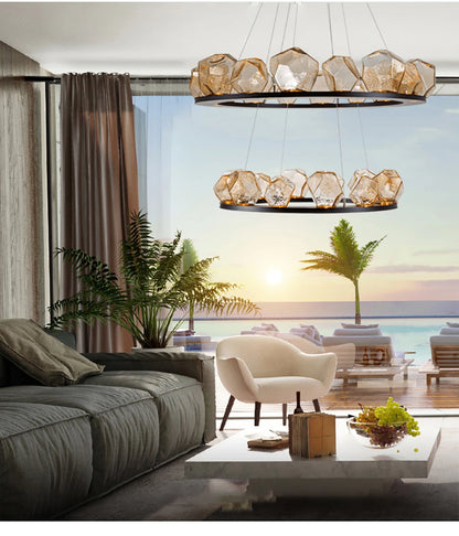 RockLume™ Modern Glass Pendant Chandelier