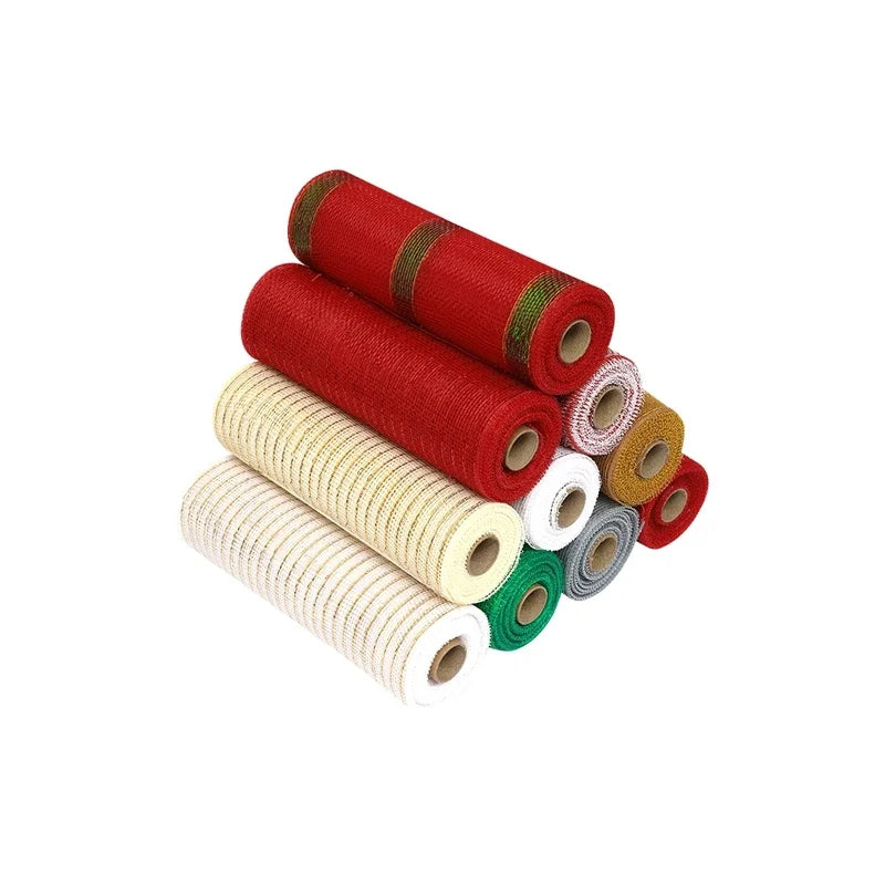 Christmas Tree Decorations Ribbon Mesh Ribbon for Wreath Bow Garland 2025 Christmas Decor Home Decor Gifts Navidad New Year 2026-Serilas