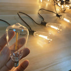 LED ST38 Solar String Lights for Outside, USB & Solar Dual Charging Outdoor String Lights for Porch Garden Camping-Serilas