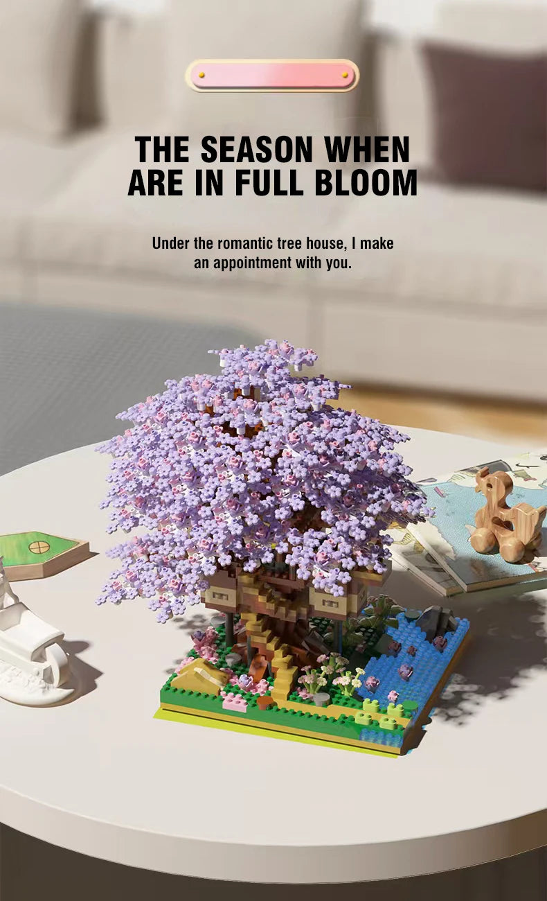 Christmas Gifts DIY Flowers Tree House Micro Building Blocks Block Assembly Brick Handmade Girls Girlfriend Birthday gift kids-Serilas