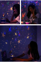 Night Lamp Projector Starry Sky Night Light Projector Baby Lamp Decor Rotating Starry Nursery Moon Galaxy Projector Table Light-Serilas