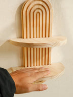 Boho Wooden Shelves for Wall Decorative Book Floating Wall Shelf for Living Room Bathroom Bedroom Classroom Office Nursery Home-Serilas