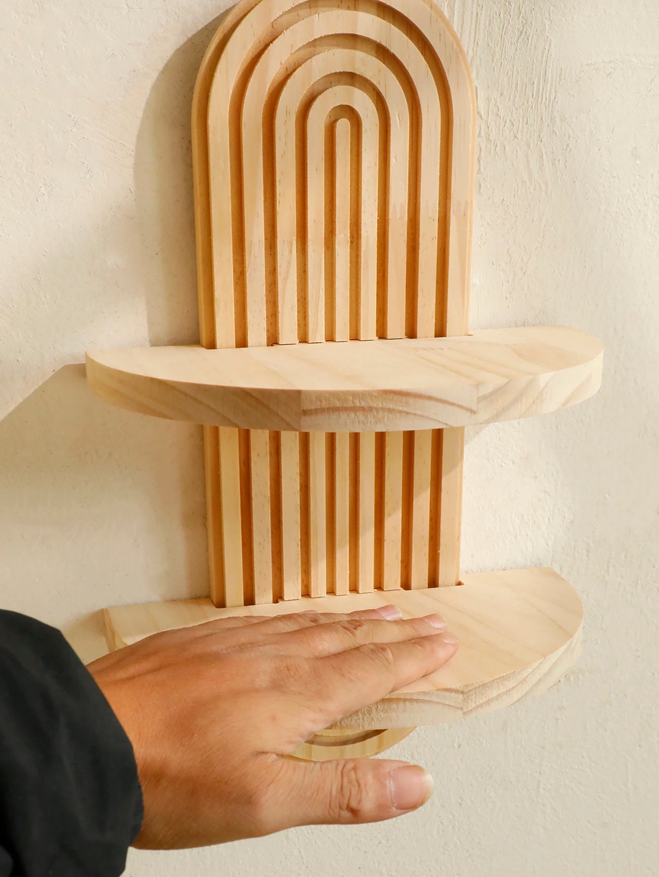 Boho Wooden Shelves for Wall Decorative Book Floating Wall Shelf for Living Room Bathroom Bedroom Classroom Office Nursery Home-Serilas