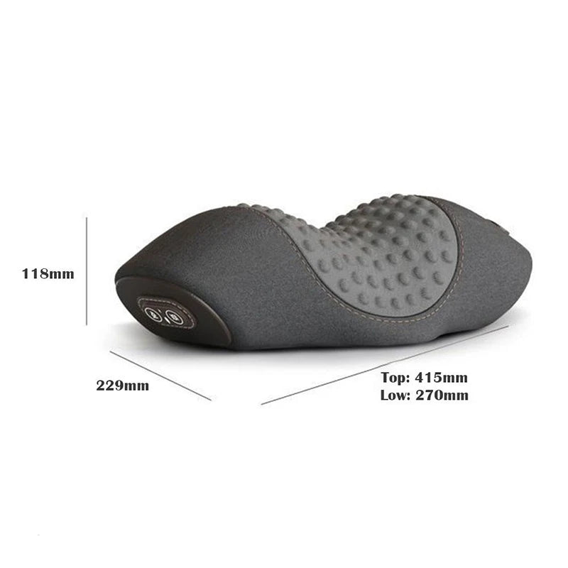 Electric Neck Massage Pillow Heating Vibration Neck Massager Back Cervical Traction Relax Sleeping Memory Foam Spine Support-Serilas