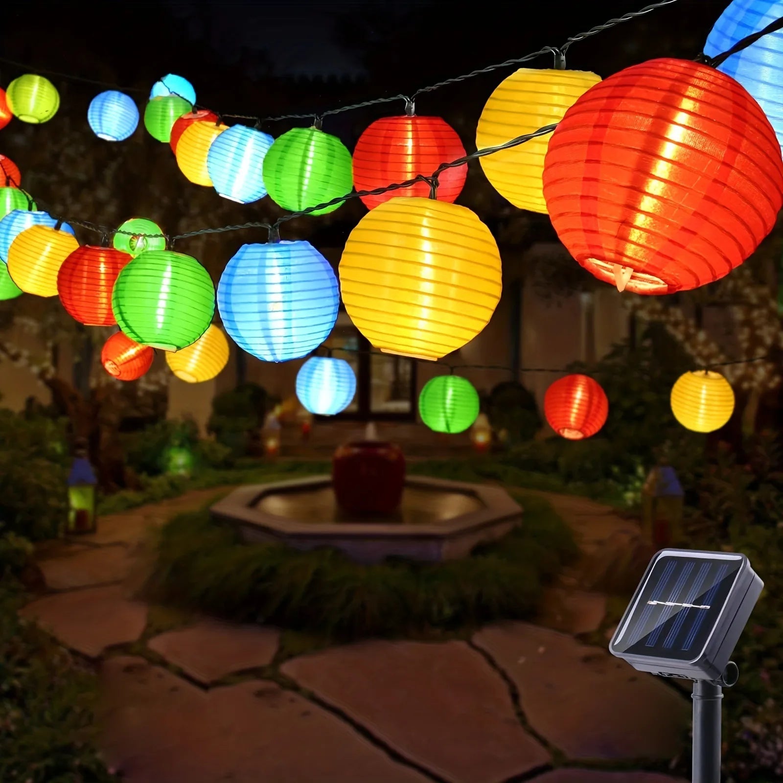 LED Solar Lantern String Lights Outdoor Garland Fairy Lights Solar Powered Garden Decorative Light for Christmas Wedding Party-Serilas