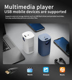 Smart Projector WIFI Mini Portable Home Theater Mobile Phone Same Screen Projector Support 4K LED Home Video Projector &Speaker-Serilas