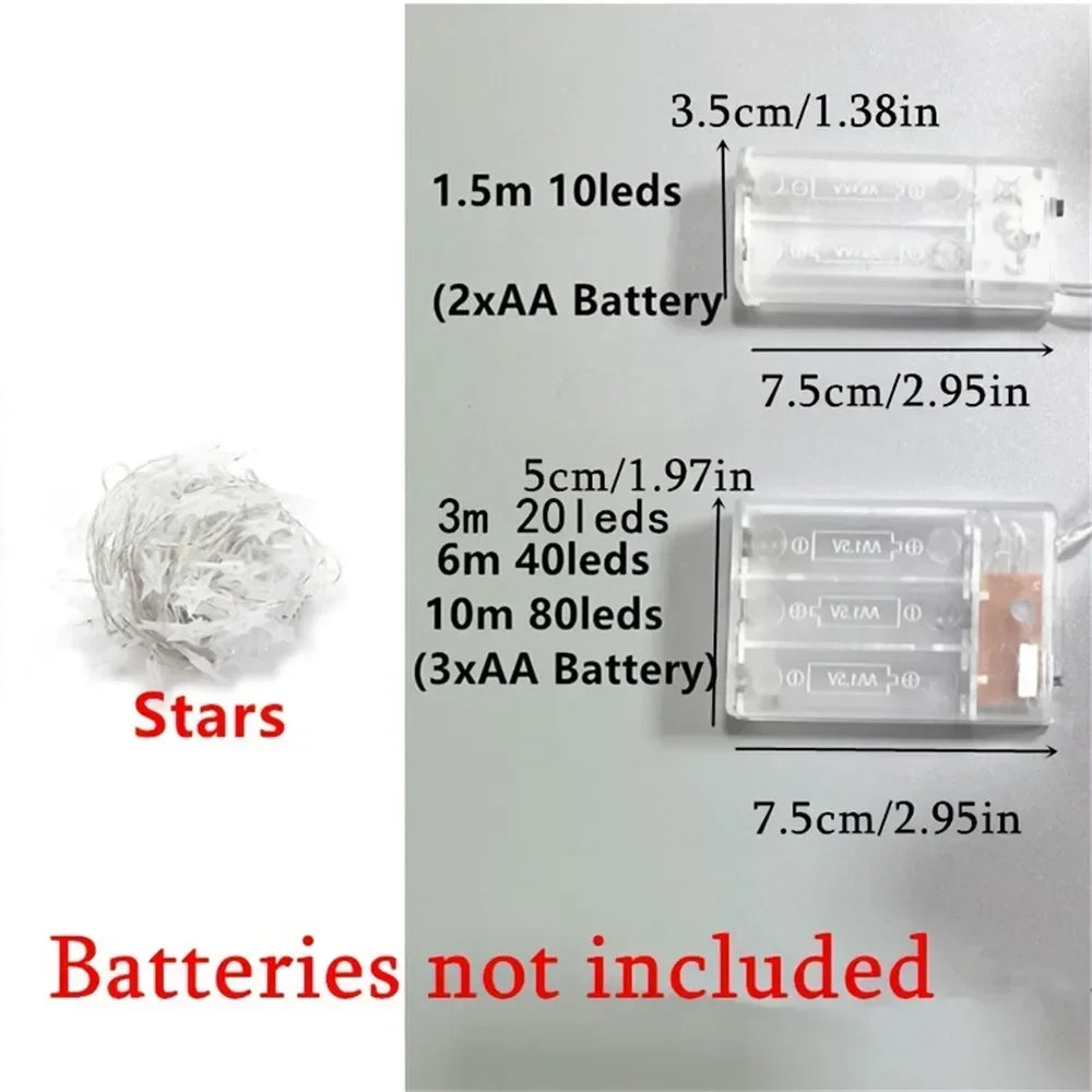 LED String Lights Outdoor Star Chain Lights Garland Lights Bulb Fairy Lights Party Home Wedding Garden  Decor-Serilas