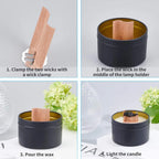 10 Pcs Flame Shaped Natural Wooden Wicks with Base Holder Candle Wick Wax Core Craft Candle Making Supplies Wave Soy Parffin Wax-Serilas