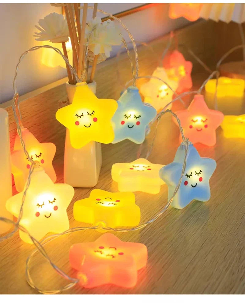 LED Lights String Star Garland Lamp USB/Battery Powered For Living Room Outdoor Garden Camping Wedding Christmas Party Decor-Serilas