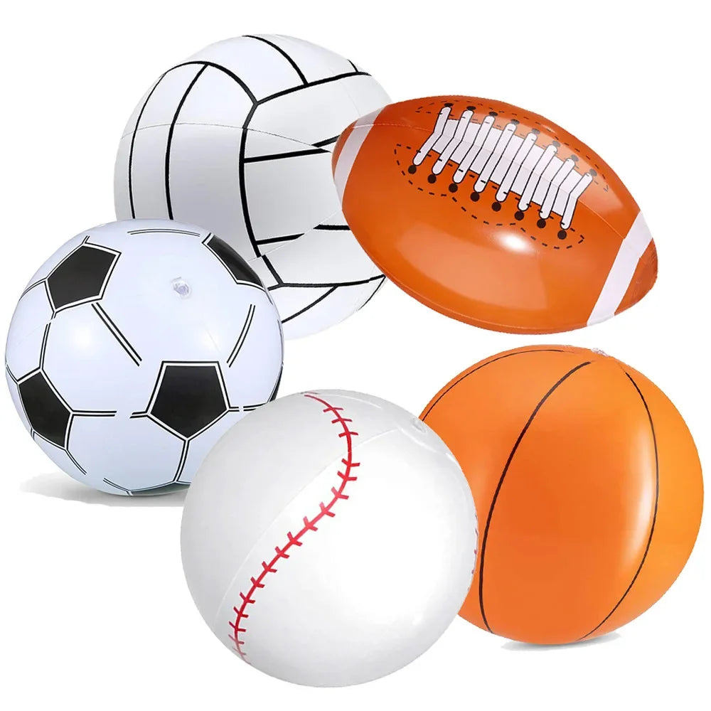 Inflatable Football Baseball Rugby Basketball Happy Summer Hawaii Beach Party Decorations Swimming Pool Inflatable Toy Ball-Serilas