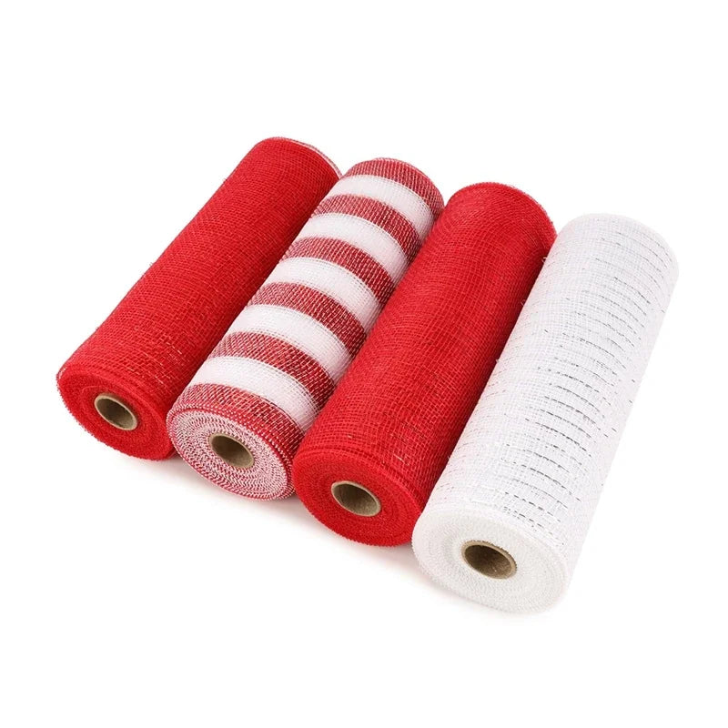 Christmas Tree Decorations Ribbon Mesh Ribbon for Wreath Bow Garland 2025 Christmas Decor Home Decor Gifts Navidad New Year 2026-Serilas