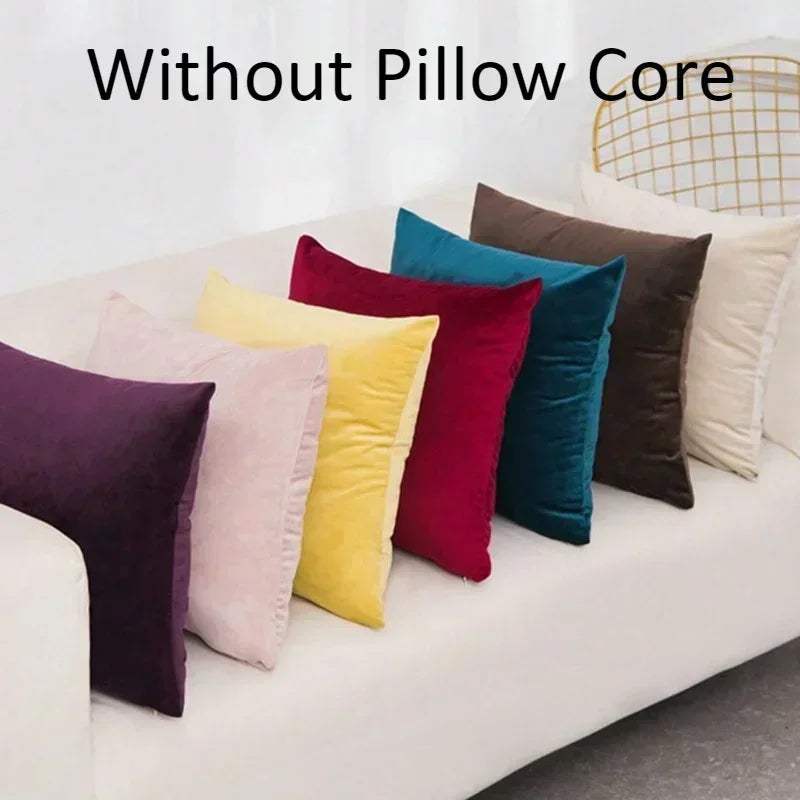 Velvet Solid Color Skin-friendly Pillow Cover Cushion Cover (excluding Filling) Living Room Sofa Decoration Cushion Cover-Serilas