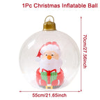 Christmas Giant Inflatable Christmas Ball Outdoor Inflatable Decor Snowman Santa Claus PVC Inflatable Decorated Transparent Ball-Serilas