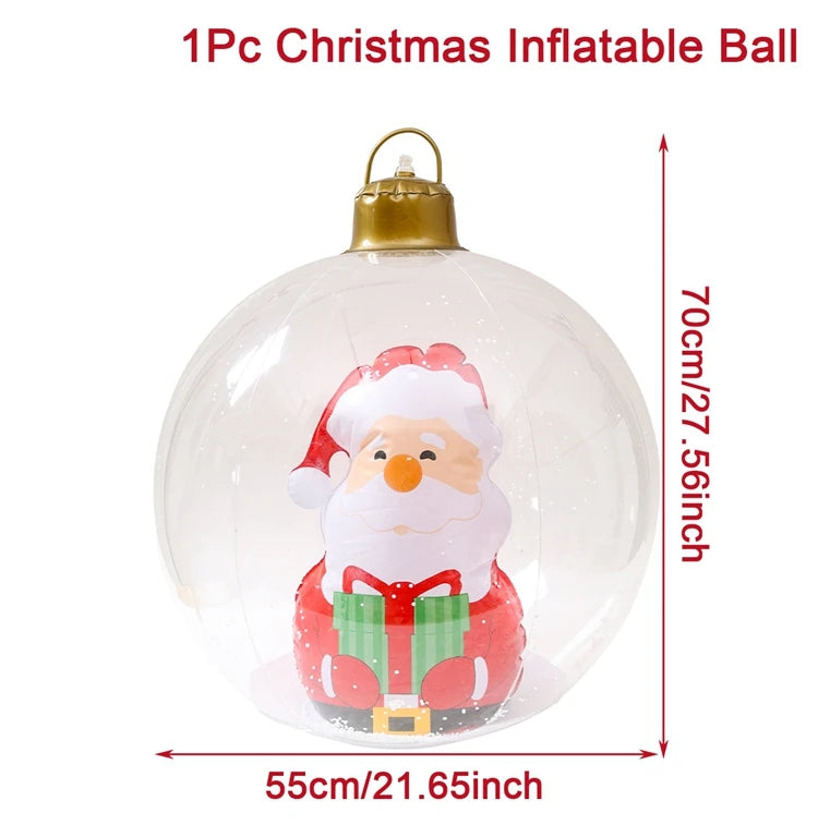 Christmas Giant Inflatable Christmas Ball Outdoor Inflatable Decor Snowman Santa Claus PVC Inflatable Decorated Transparent Ball-Serilas