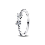 2025 New 925 Sterling Silver MINISO Stitch Bow Shaped Heart zircon Heart Ring Size 6 7 8 9 Rings Fashion Fine Jewelry For Women-Serilas