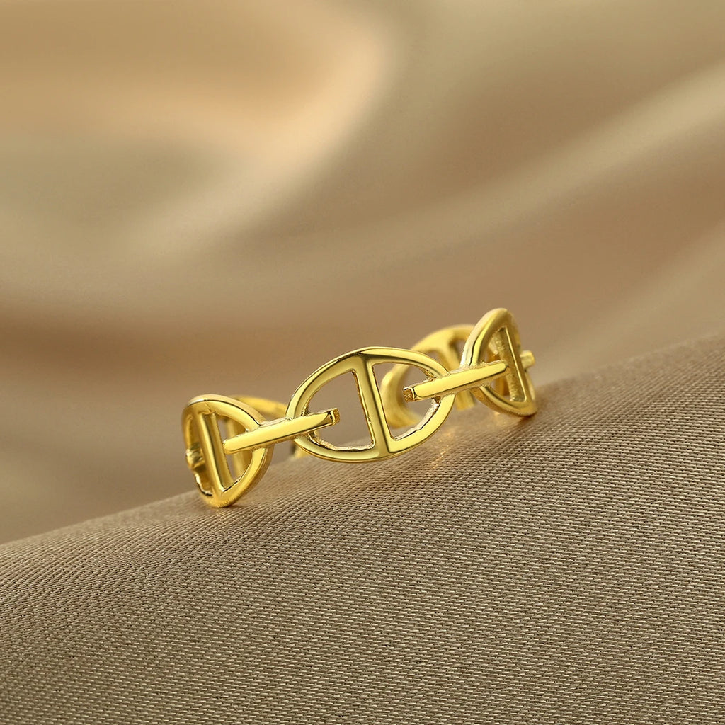 Cxwind Laser Engraved Stainless Steel Ring Infinity Ring Minimalist Ring, Dainty Knot Ring Personalized Jewelry Birthday Gift-Serilas