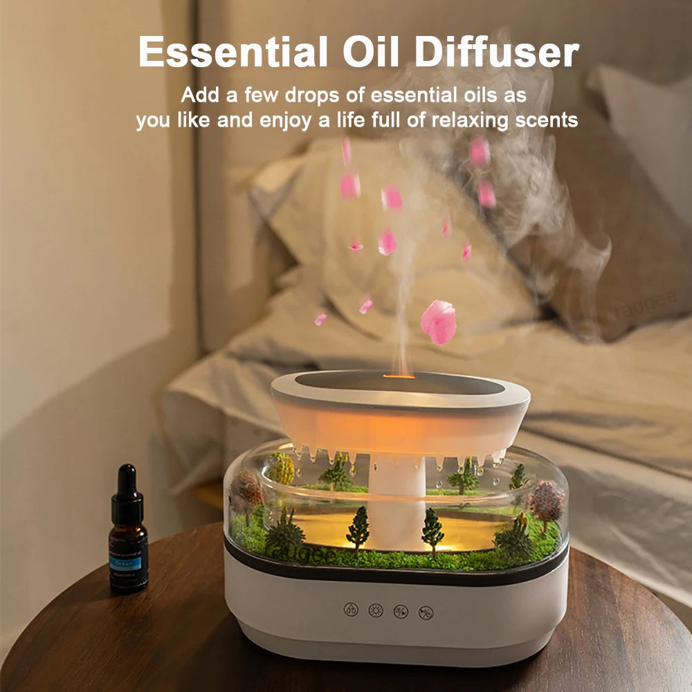 Aroma Air Humidifier Fragrance Essential Oil Diffuser for Home Raindrop Model Aroma Diffuser Humidifier with LED Colorful Light-Serilas