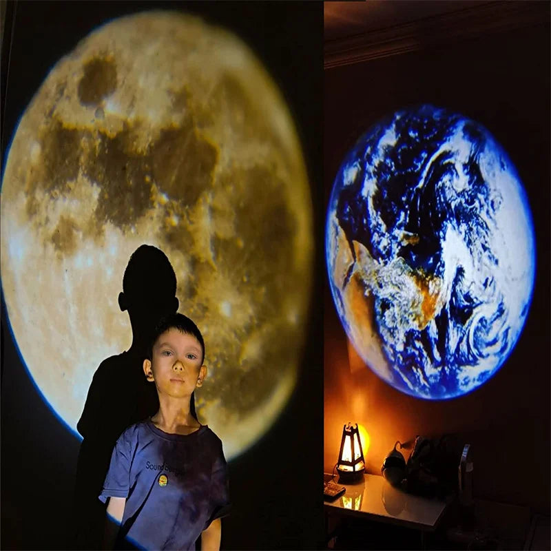 Ins Moon Projector Light Background Projector Photo Props Birthday Party Decoration Wall Lights Bedroom Decoration Night Light-Serilas