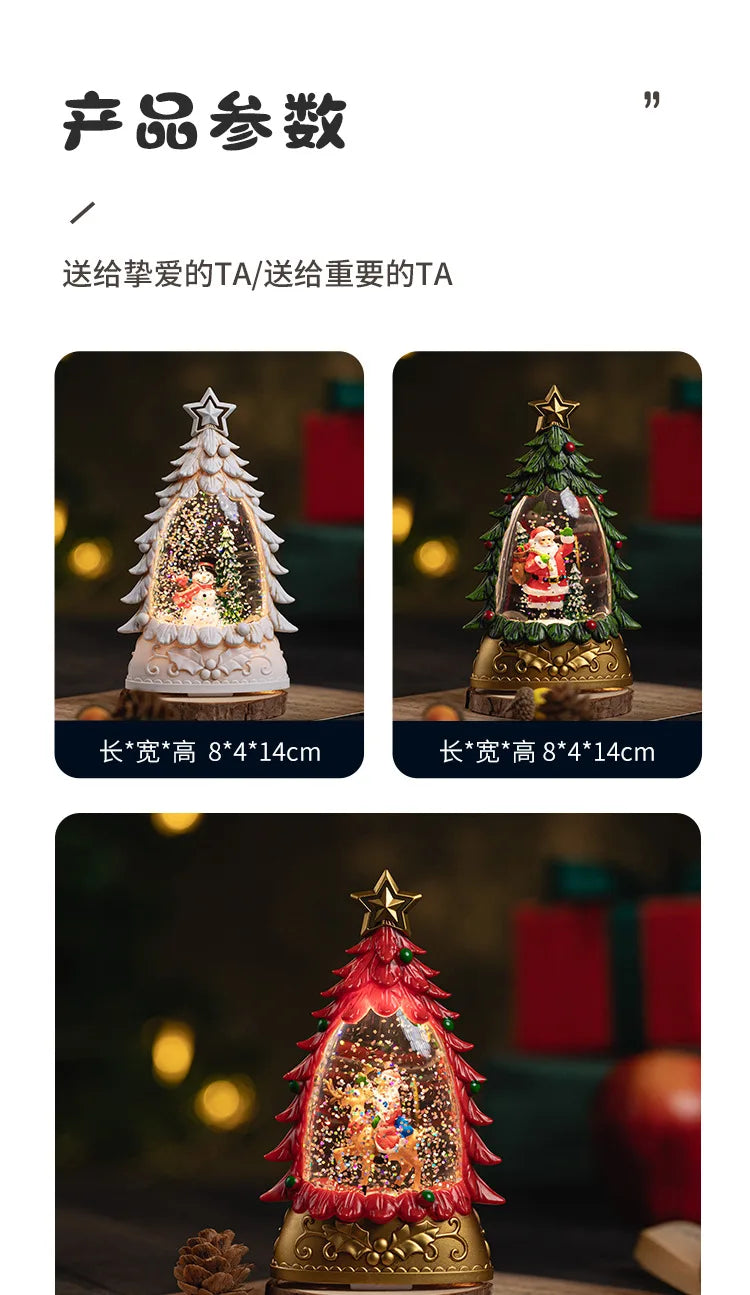 Christmas Scene Decoration Small Gifts Crafts Drifting Snow Crystal Ball Children's Toys Birthday Gift Decoration-Serilas