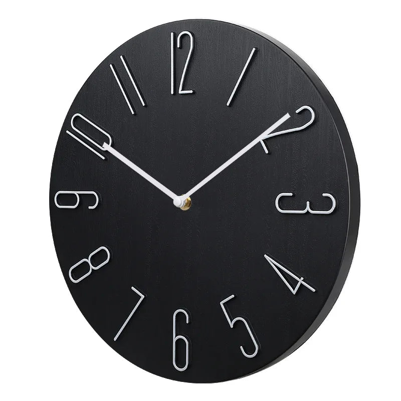 Wall clock living room household hanging fashion clock light luxury modern simple creative hanging wall ultra-quiet minimalist-Serilas