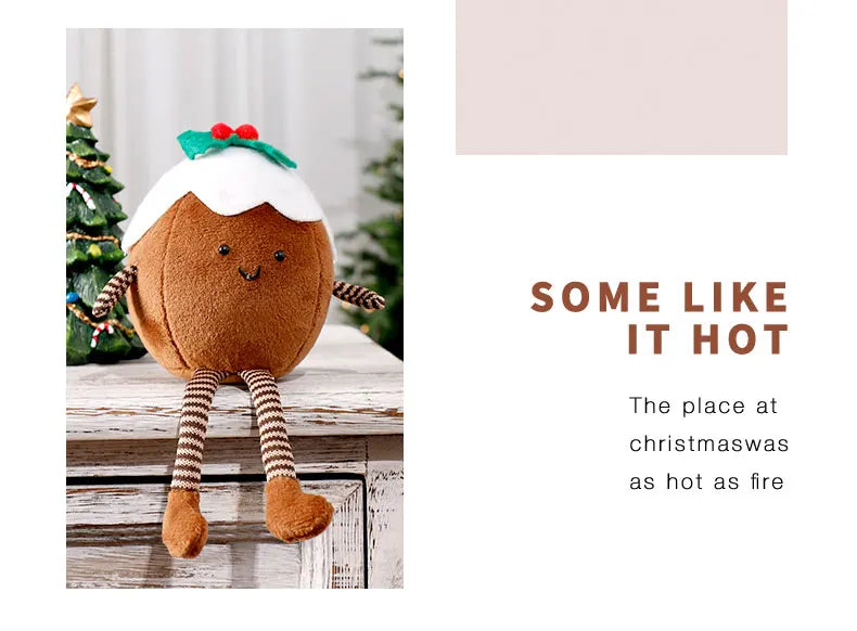 Christmas Decorations Christmas Tree Wreath Cake Wreath Shaped Plush Doll Ornament Holiday Decoration Home Decor for Christmas-Serilas