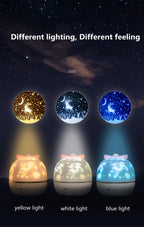 Starry Projector Night Light Rotating Sky Moon Lamp Galaxy Lamp Home Bedroom Decoration Starlight Christmas Lights for Kids Gift-Serilas