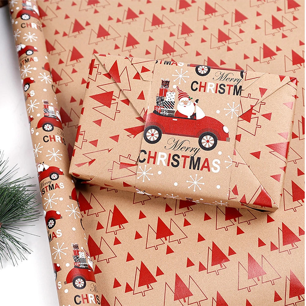 Christmas Gift Wrapping Paper Gift Wrapping Paper Christmas Trees Packaging Gift Paper Suitable for Birthdays and Festivals-Serilas