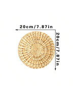 Hanging Woven Cloth Wall Basket Handmade Decorative Rustic Boho Wall Baskets Decor Home Farmhouse Wicker Round Seagrass Baskets-Serilas