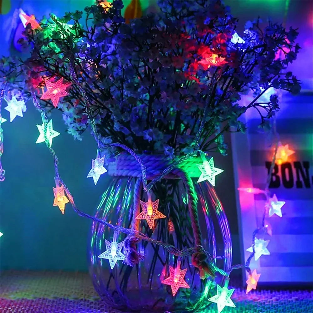 LED String Lights Outdoor Star Chain Lights Garland Lights Bulb Fairy Lights Party Home Wedding Garden  Decor-Serilas
