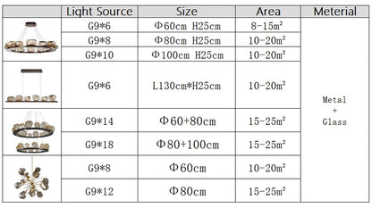 RockLume™ Modern Glass Pendant Chandelier