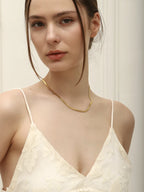 Tarnish Free Stainless Steel 18K Gold Plated Herryingbone Thin Snake Chain Layer Necklace Sexy Women's Gold Chain Necklace-Serilas