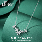 Lnngy Exquisite Moissanite Diamond Necklace for Women Pure 925 Sterling Silver Flower Pendant Necklaces 2025 Trend Jewelry-Serilas