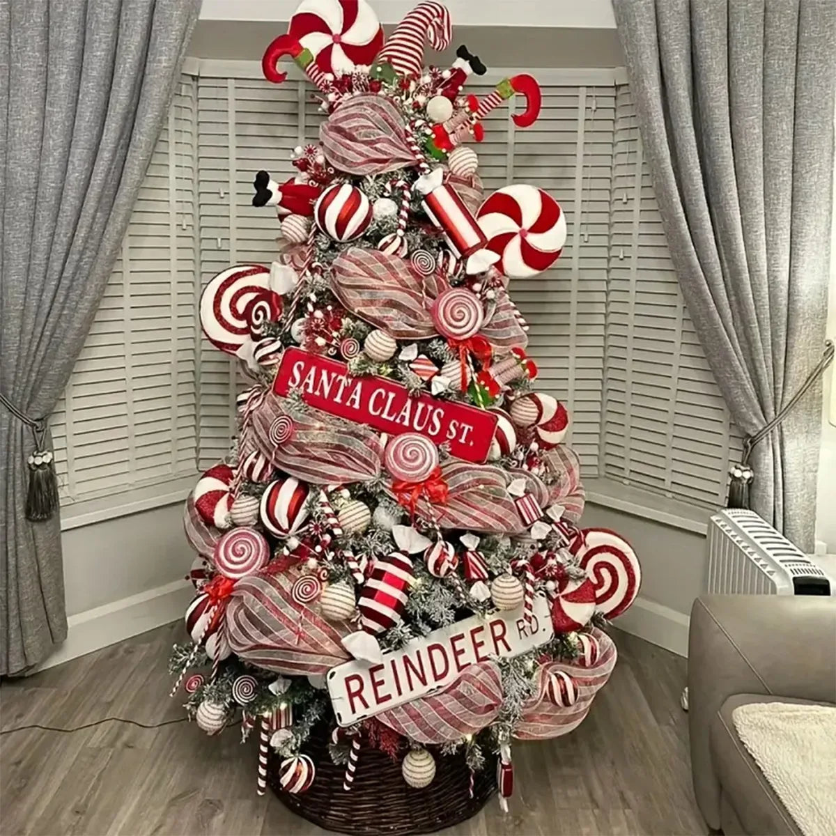 Christmas Tree Decorations Ribbon Mesh Ribbon for Wreath Bow Garland 2025 Christmas Decor Home Decor Gifts Navidad New Year 2026-Serilas