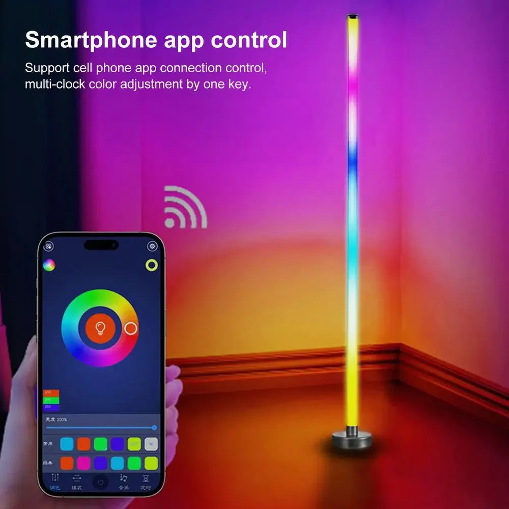 RGB Floor Lamp Modern Floor Lamp Music Sync 10W Standing Floor Lamp Ambient Lighting with App Remote Control for Bedrooms Living-Serilas