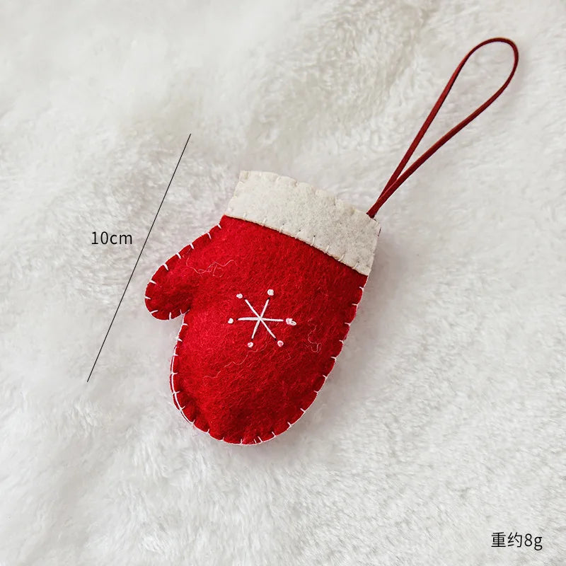 Christmas Tree Snowflake Gift Decoration Pendant Wool Felt Gingerbread Handmade DIY Accessories Christmas New Year Decoration-Serilas