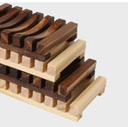 Natural Bamboo Soap Holder Wooden Bathroom Soap Storage Rack Prevent Mildew Soap Draining Box Organizers Bathroom Accessories-Serilas