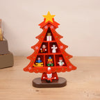 Christmas Decorations Wooden Christmas Tree Creative Scene Layout Ornaments Three-dimensional Red Xmas Table Desktop Decoration-Serilas