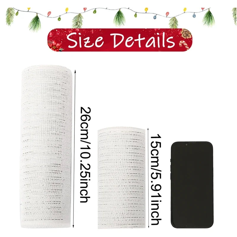 Christmas Tree Decorations Ribbon Mesh Ribbon for Wreath Bow Garland 2025 Christmas Decor Home Decor Gifts Navidad New Year 2026-Serilas