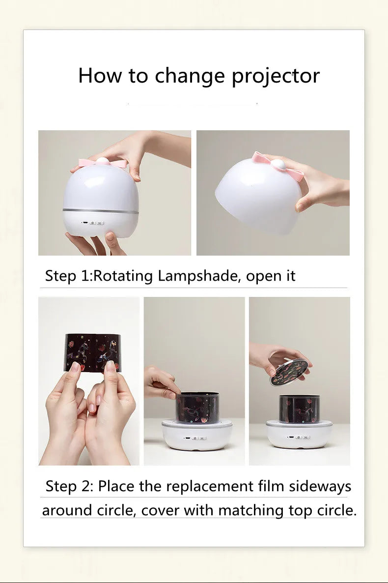 Starry Projector Night Light Rotating Sky Moon Lamp Galaxy Lamp Home Bedroom Decoration Starlight Christmas Lights for Kids Gift-Serilas