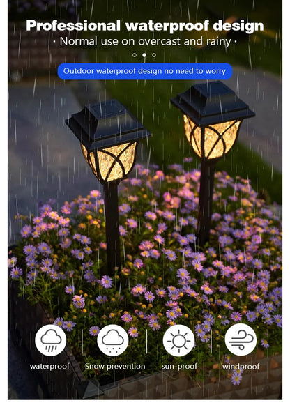 8 Pack LED Solar Courtyard Lamp Outdoor Waterproof Lawn Lights Solar Garden Paths Lane Landscape Lighting Decorative Lights