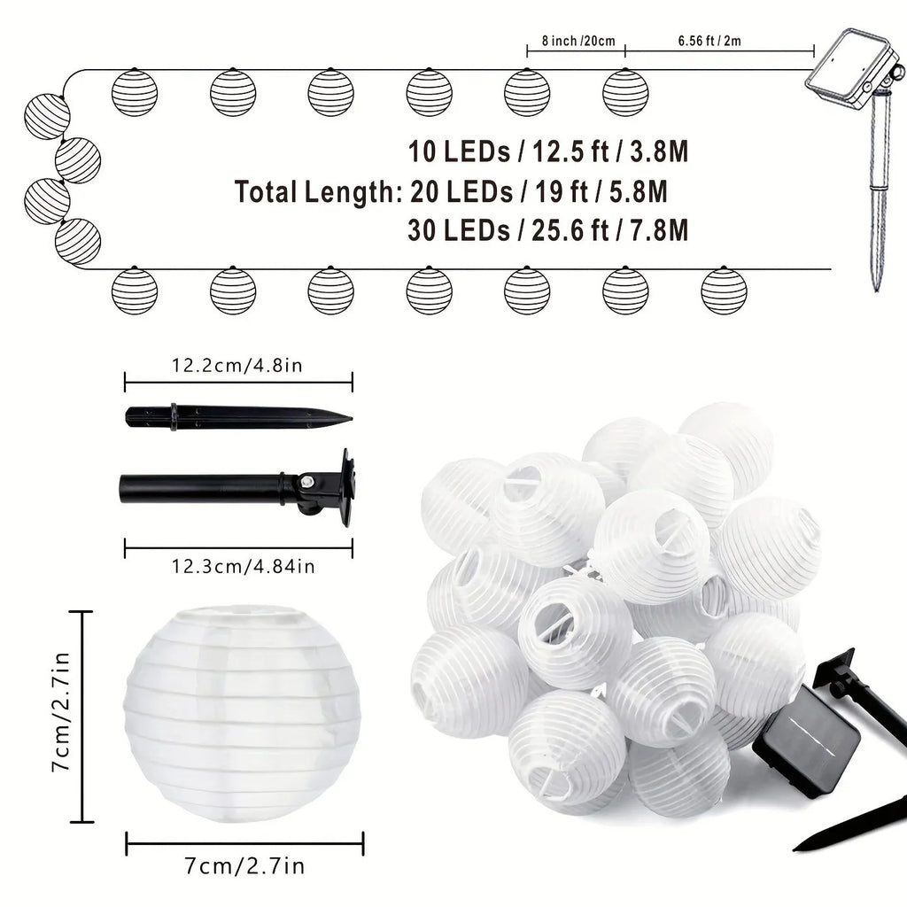 LED Solar Lantern String Lights Outdoor Garland Fairy Lights Solar Powered Garden Decorative Light for Christmas Wedding Party-Serilas
