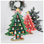Christmas Decorations Wooden Christmas Tree Creative Scene Layout Ornaments Three-dimensional Red Xmas Table Desktop Decoration-Serilas