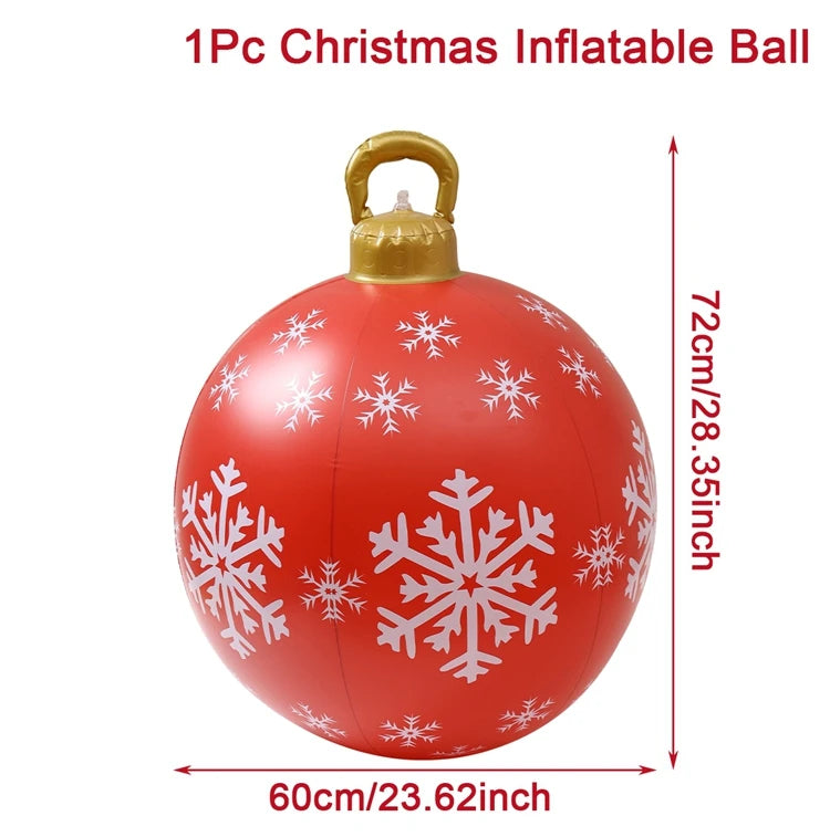 Christmas Giant Inflatable Christmas Ball Outdoor Inflatable Decor Snowman Santa Claus PVC Inflatable Decorated Transparent Ball-Serilas