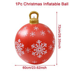 Christmas Giant Inflatable Christmas Ball Outdoor Inflatable Decor Snowman Santa Claus PVC Inflatable Decorated Transparent Ball-Serilas