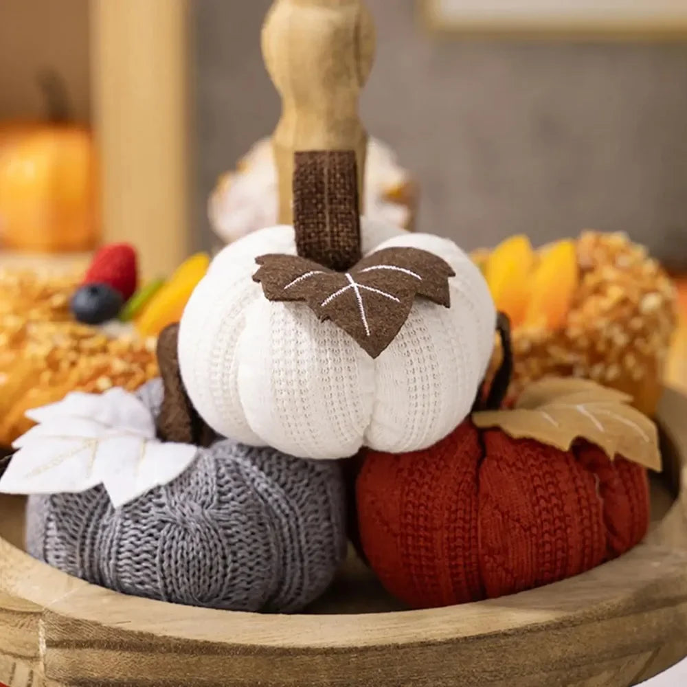 9cm Small Pumpkins Home Decor Knit Knitted Pumpkin Reusable Seasonal Charm Cozy Warm Decorative Ornaments Crochet Pumpkins-Serilas