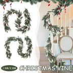 Christmas Garland Artificial Pine Garland For Outdoor Or Indoor Garden Green Fireplaces Holiday Party Decorations 1.8/1.9/2.7m-Serilas