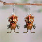 2D Flat Acrylic Cute Funny Little Chicken Earrings Jewelry for Women Girls Charms Drop Dangle Earring Valentine's Day Gifts-Serilas